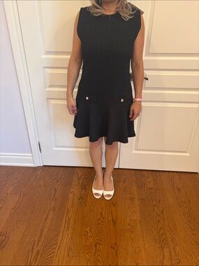 Zara Black Sleeveless Flounce-Hem Mini Dress